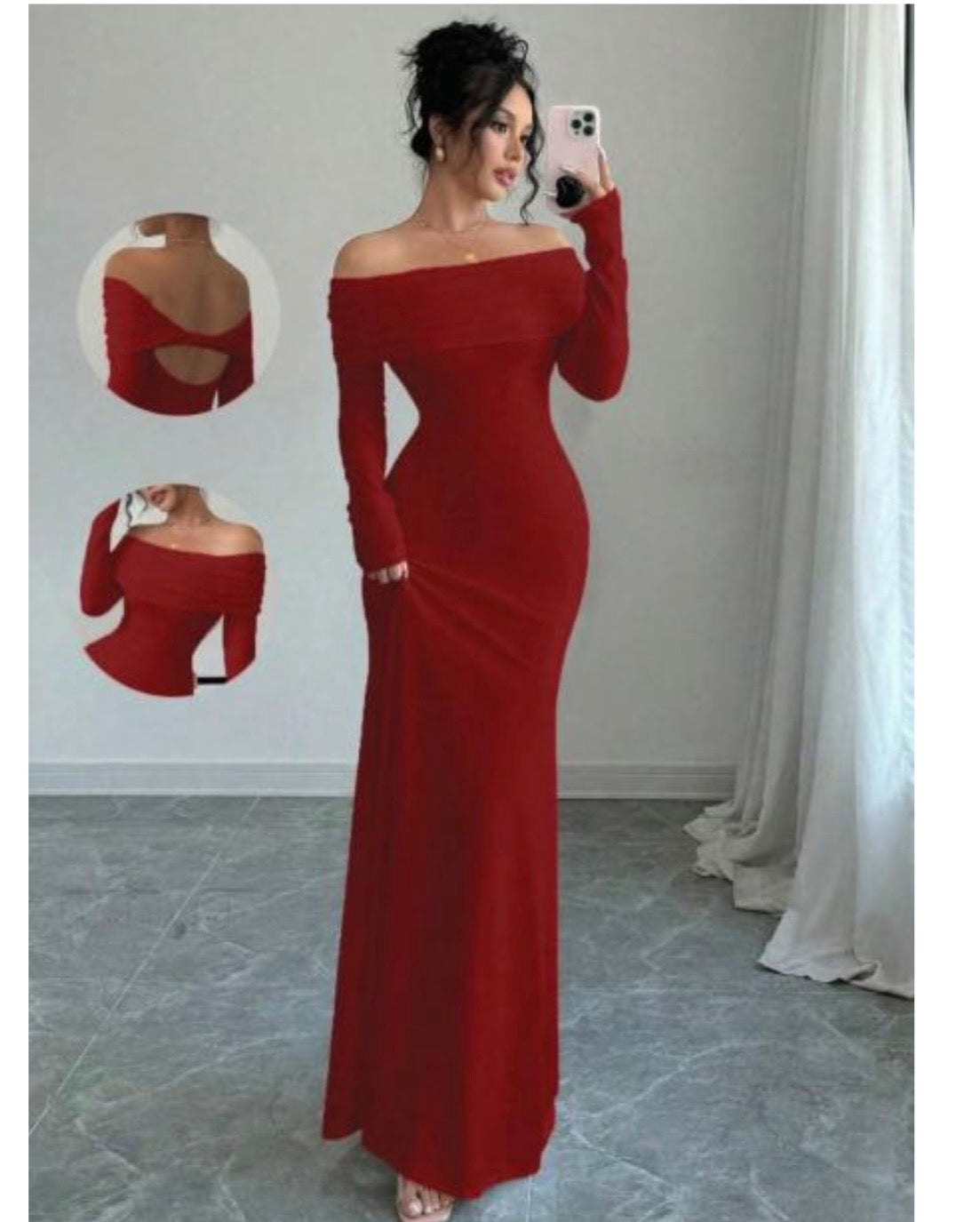 Robe Safiya – Longue épaules dénudées