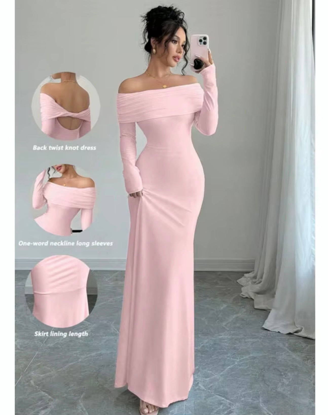 Robe Safiya – Longue épaules dénudées