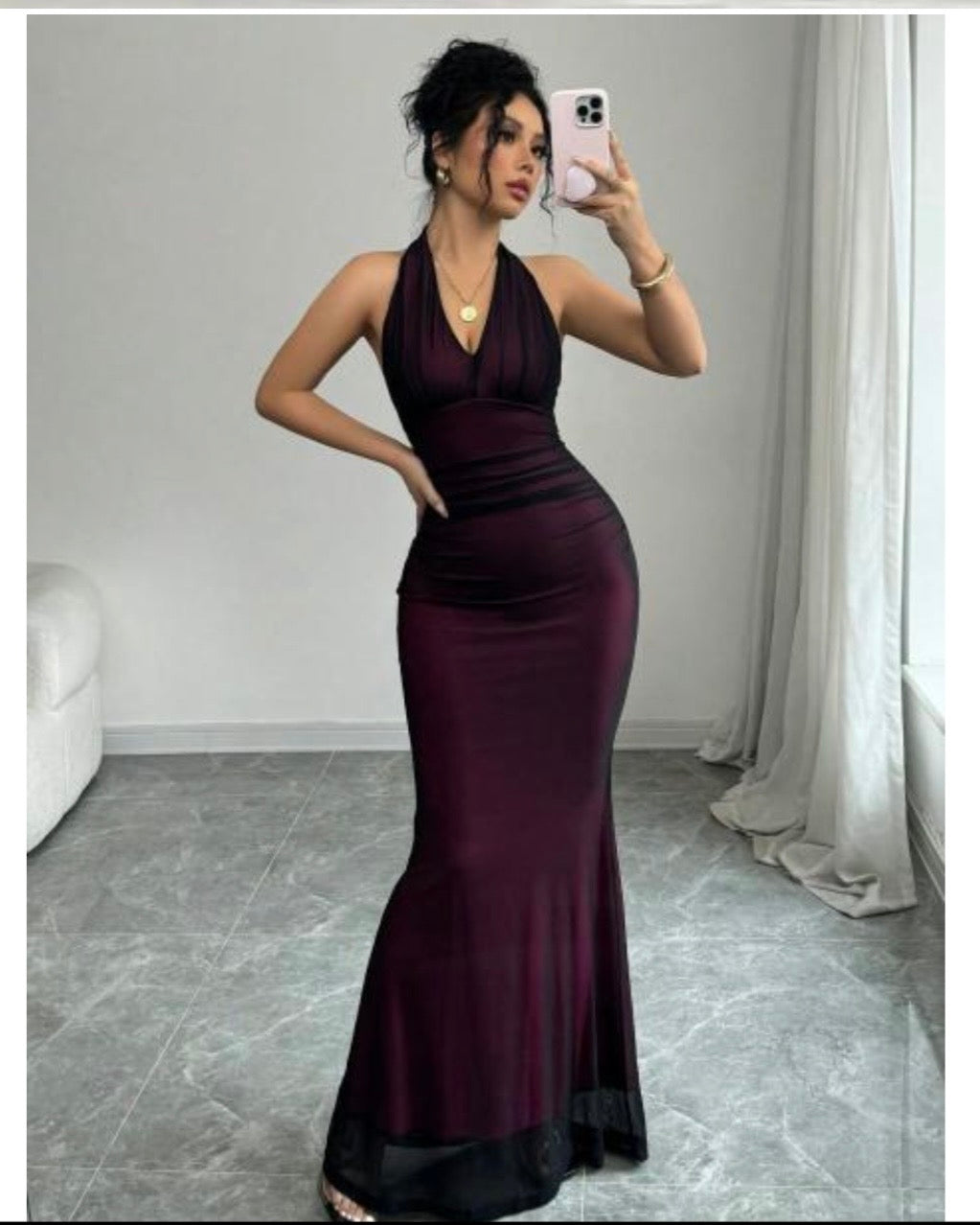 Robe Safiya – Longue épaules dénudées